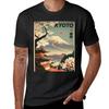 Kyoto Japan Vintage Travel Art Poster TShirt Tops Custom T Shirt Boys Whites Funny Costumes Mens Plain T Shirts