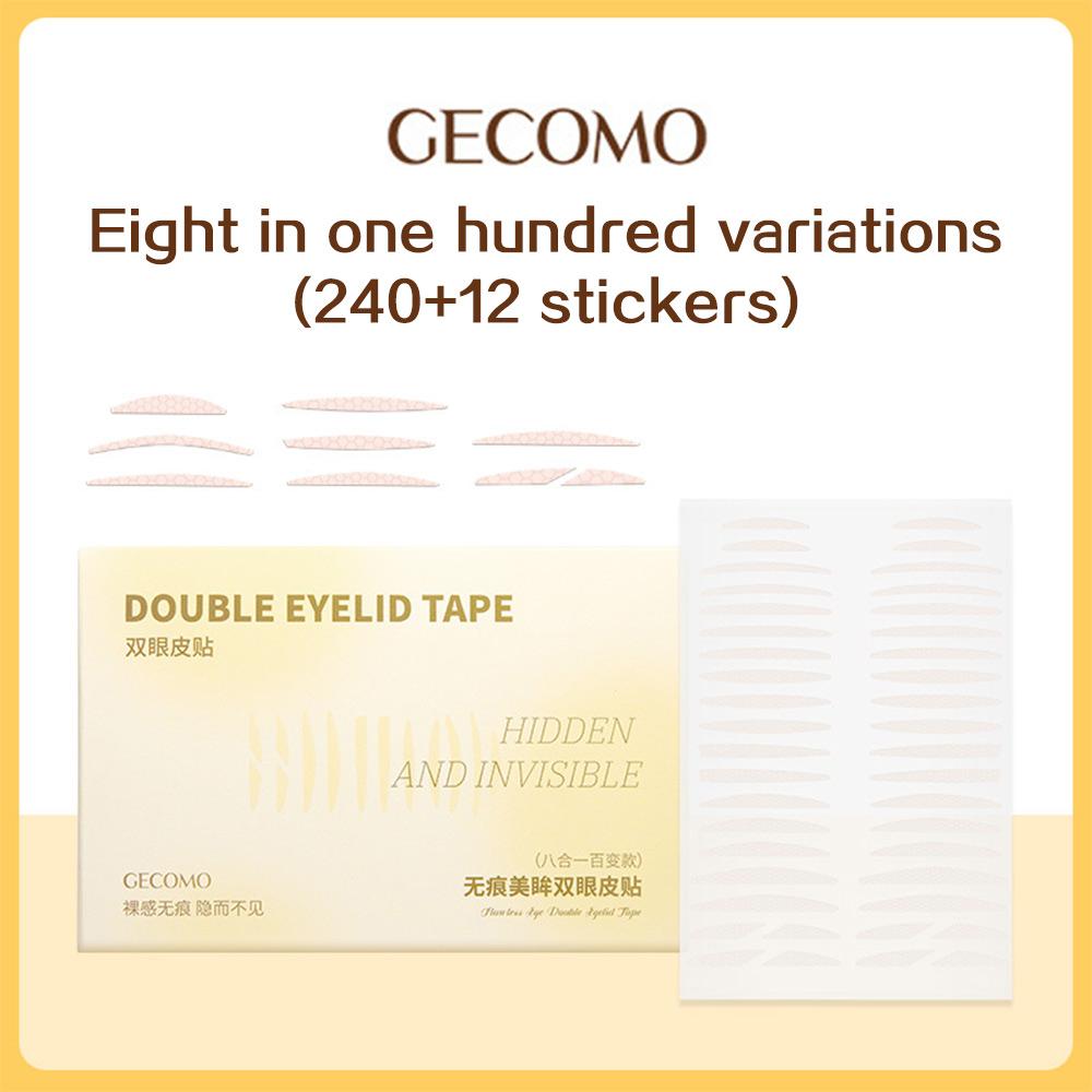 

GECOMO Безшовна подвійна наклейка для повік, водонепроникна невидима коригувальна форма очей, подвійна стрічка для повік