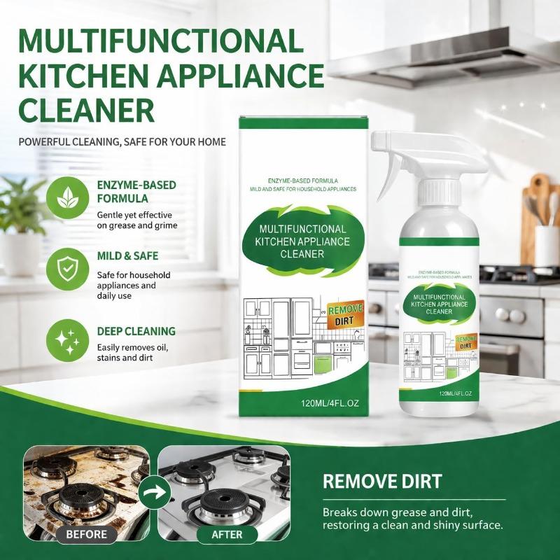 Multifunctional Kitchen Appliance Cleaner 120ml, All Purpose Degreaser, Electrolyzed Ion Kitchen Cleaner Spray for Oven, Stove Top, Stainless Steel