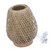 Table Lamp Double Layer Woven 3 Color Temperature Stepless Dimming Vintage Bedside Lamp for Bedroom