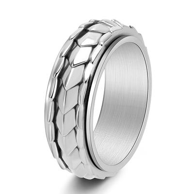 Original Design Herren Drachenschuppen Ring Süßer & Cooler Stil Drehbarer Fidget Titanstahl Spinner Schmuck Zubehör