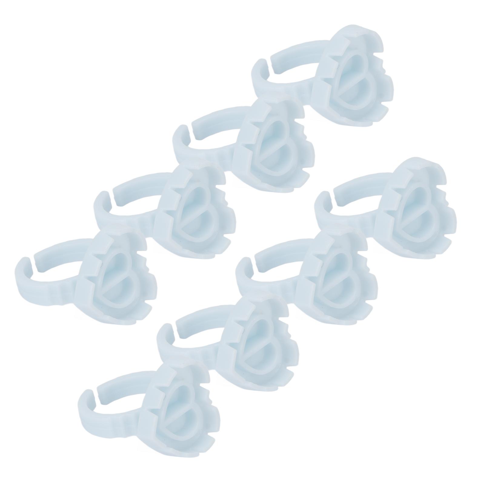 

100PCS Eyelash Extension Glue Rings Disposable Heart Shape False Eyewinker Blossoming Cups синий