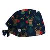 Surgical Cap with Adjustable Printed Christmas Theme Hat, Sweat Wicking Strip, Dust-proof Cloth Bag Head Cap, Doctor's Oral Cap, Nurse's Cap