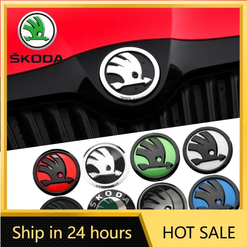 2026 Hot For SKODA 8CM 9CM Car Front Emblem Sticker Rear Trunk Badge for Skoda Octavia Fabia 1 2 Rapid Superb A5 A7 Karoq Yeti V