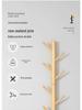 New Solid Wood Punch-Free Wall-Mounted Coat Rack & Clothes Hanger with Creative Behind-the-Door Hooks for Bedroom & Living Room