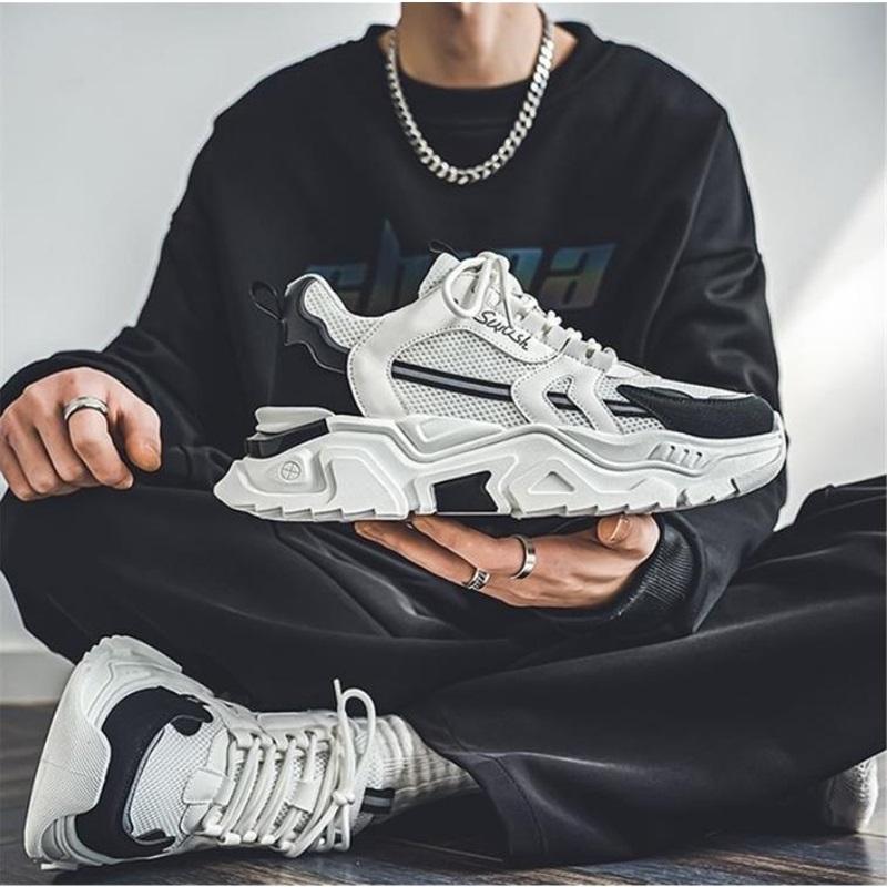 Herrenmode dicke Sohle Sportschuhe atmungsaktive Laufschuhe