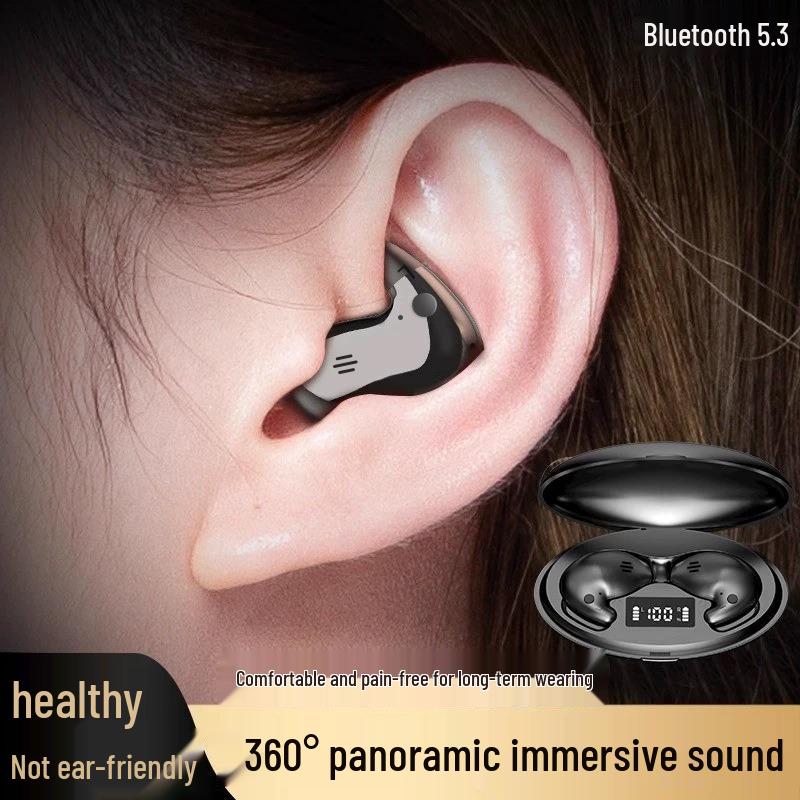 Bluetooth In-Ear Sleep Earphones: Ultra-Thin, Bone Conduction, Long Battery Life, Comfortable for Extended Wear.