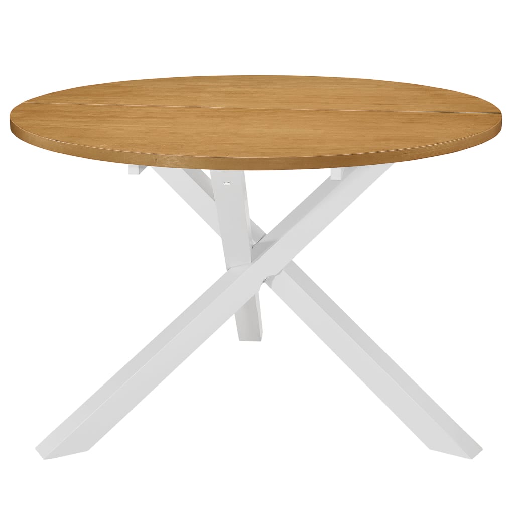 Vidaxl Dining Table, White, 120X75 Cm, Mdf