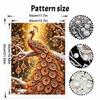 Sparkling Pearl Painting Kit with Frame Golden Peacock Bead Art Canvas Relaxing Craft Home Wall Decor Gift Set for DIY Art Wall Decoration Art