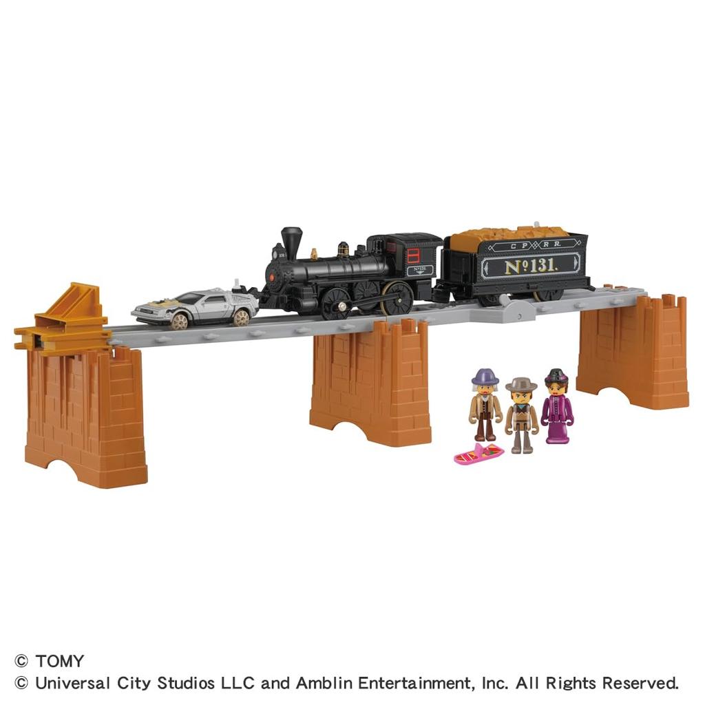 Takara Tomy Plarail Back to the Future Part 3 Steam Locomotive 131 Time Machine Train Toy for Ages 3 and Up No. &