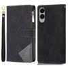 For Samsung Galaxy S25 Edge Wallet Case Color Splicing Leather Phone Cover with Stand