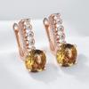 Einzigartige Glänzende Braune Natürliche Zirkon Tropfenohrringe Für Damen Mode Roségold Farbe Hohe Qualität Braut Hochzeits Schmuck