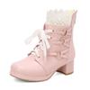 Short Boots Lace Belt Buckle Hollowed Out LO Lolita Shoes Student Dress  Short Boots and Ankle Boots