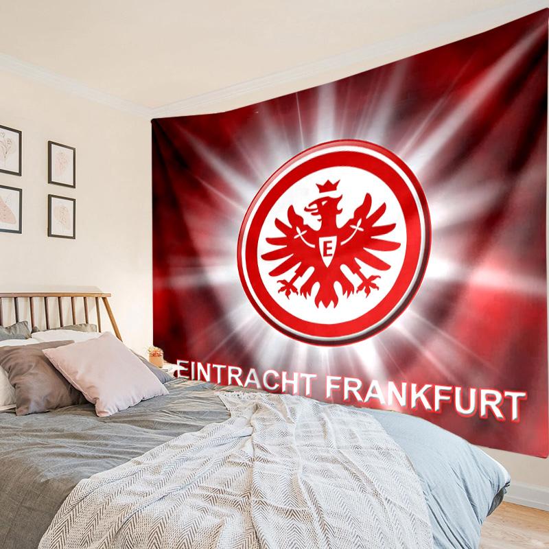 Flaming Heart Frankfurt Emblem Tapestry, Unique Design Tapestry, Wall Decor for Bedroom,Livingroom, Playroom,Heartwarming Fan Holiday Gifts