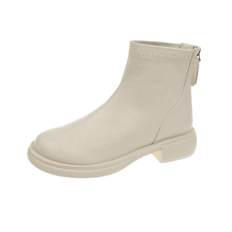 French British style fashion boots women's 2025 autumn and winter new Martin boots round head fashion versatile short boots women