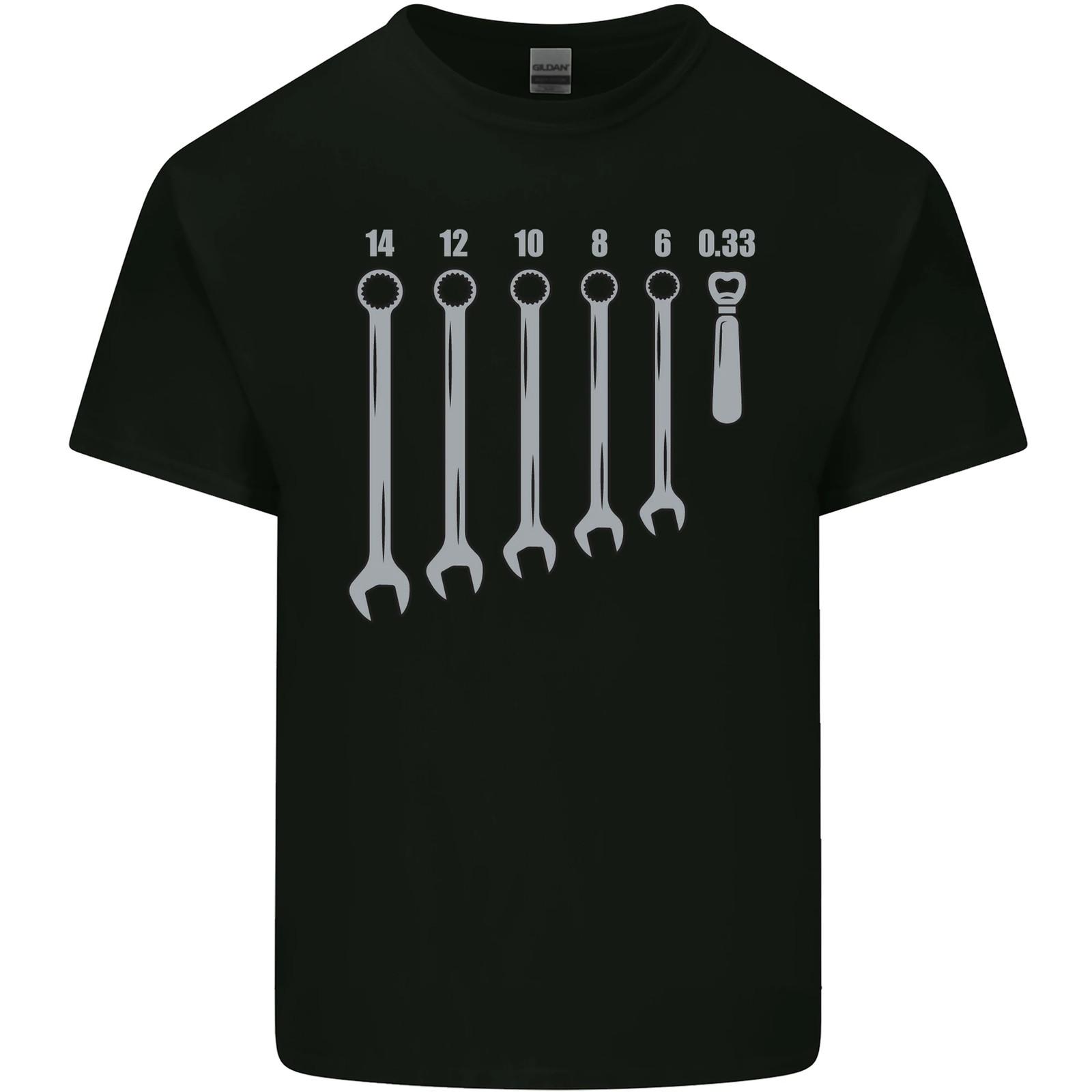 Beer Spanners Funny Mechanic Alcohol DIY Mens Cotton T-Shirt Tee Top S разноцветный