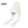 Ear Warmer Hat for Cycling Women Knitted Earflap Hat, Fuzzy Trim Pompom Soft Warm Outdoor Winter Knit Cycling, Cold Weather Daily Wear