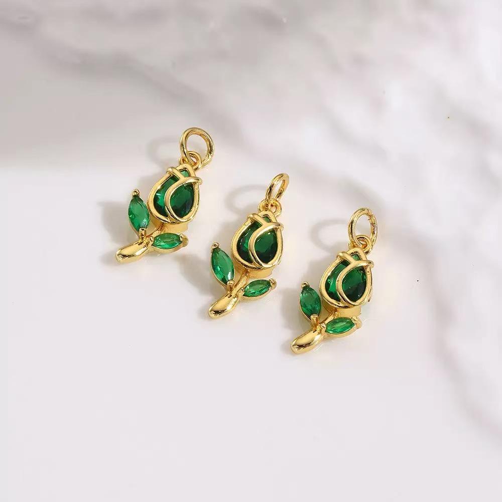 Retro INS Style Multicolor Zircon French Peach Heart Necklace with Diamonds and Titanium Stainless Steel