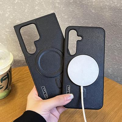 Kontrastująca Skóra Pigmentowa TPU Odpowiednia do Etui na Telefon Komórkowy Samsung S24 Ultra MagSafe Magnetyczne Absorbowanie S22 Etui Ochronne Przeciw Upadkom S23