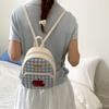 Cute Plaid Backpack Women's New Niche Design Travel Bag College Style School Bag Tide