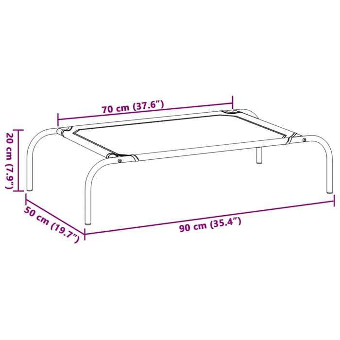 VidaXL Lit Surélevé pour Chiens Noir S Textilène Paniers Corbeille pour Chiens 170661