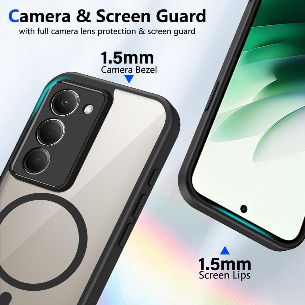 KEYSION Transparent Magnetic Phone Case for Xiaomi POCO M8s 5G Soft Silicone+PC HD Clear Shockproof Back Cover for POCO M8S 5G