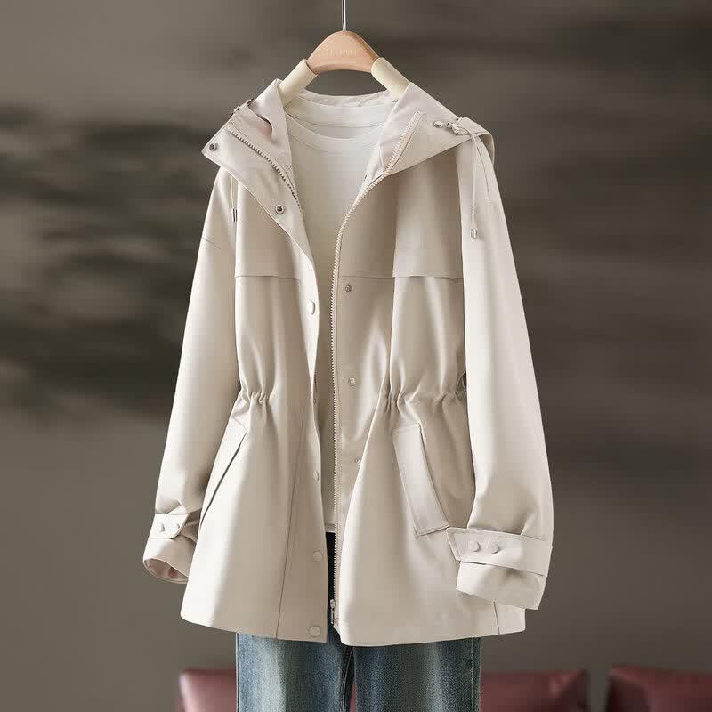 

IHIMI Women s Mid-Length Hooded Windbreaker