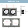 BSEED 1/2/3Gang Touch Switch Double Light Switch Triple Sensor Switch 1Way EU Standard Glass Panel Blue Back Light White Series