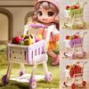 32Pcs/Set Multicolor Shopping Cart Toy Simulation Design Fruit Snacks Kitchen Toy Role Playing Playing House Role Playing Toy