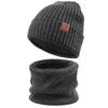 Unisex Winter Warm Knit Set Hat Scarf Gloves 3-Piece Acrylic Fleece-Lined Cold Weather Accessory Men Women