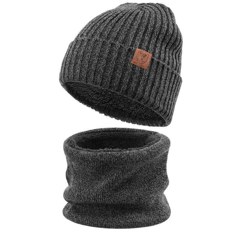 Unisex Winter Warm Knit Set Hat Scarf Gloves 3-Piece Acrylic Fleece-Lined Cold Weather Accessory Men Women