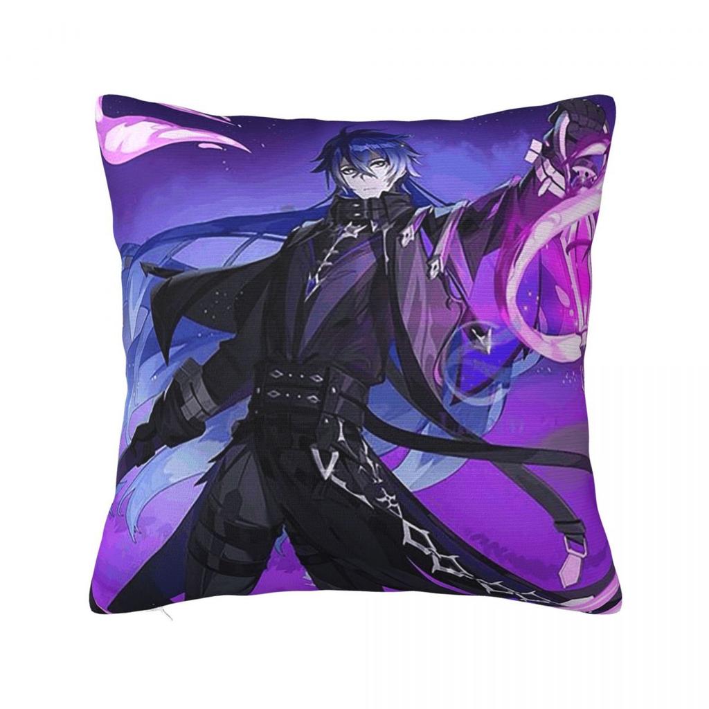 Game Role Flins Genshin Square Pillowcase Cushion Cover Pillow Case Throw Pillow Cover for Home Sofa Living Room