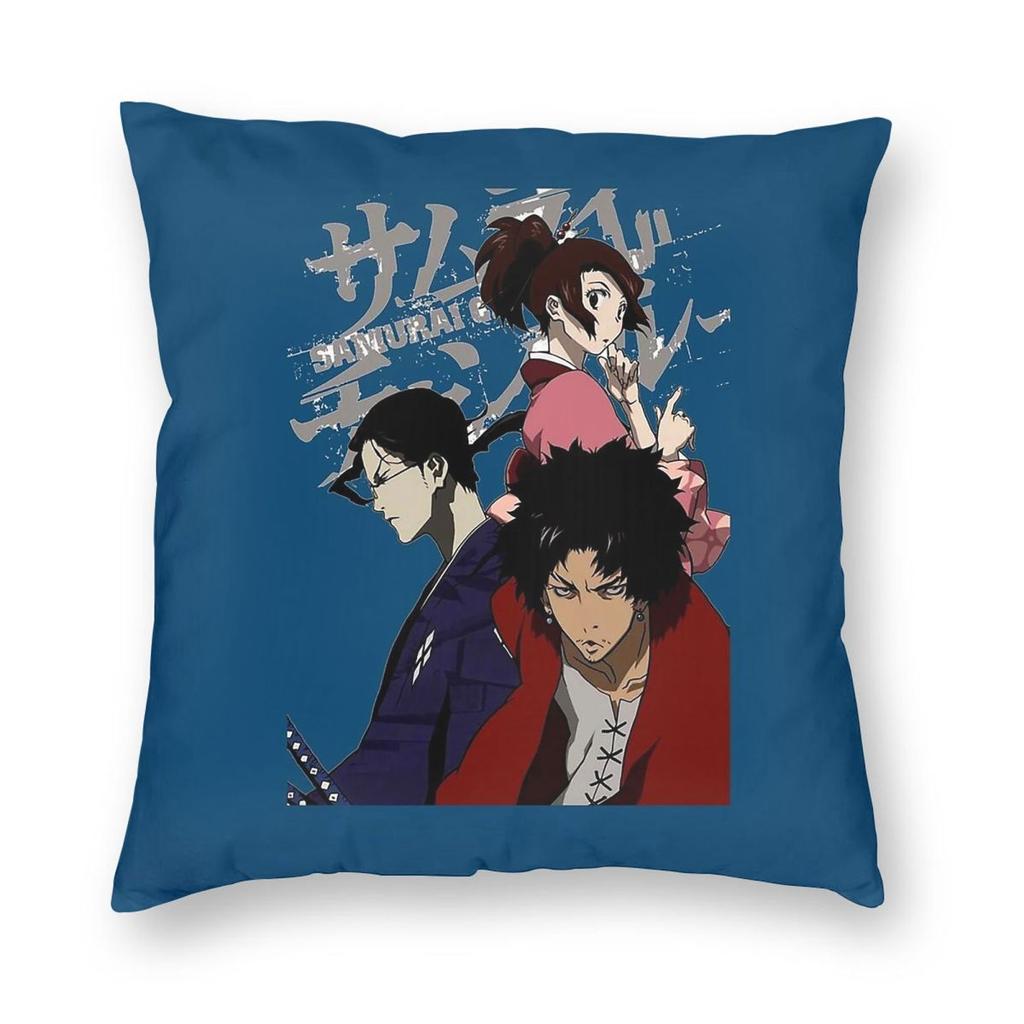 Samurai Champloo Jin Ronin Square Pillowcase Polyester Linen Velvet Creative Zip Decor Bed Cushion Cover