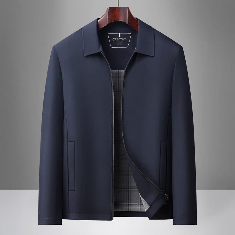 

Men s Casual Versatile Lapel Jacket - 2026 Spring/Autumn Business Style for Middle-aged Dads M