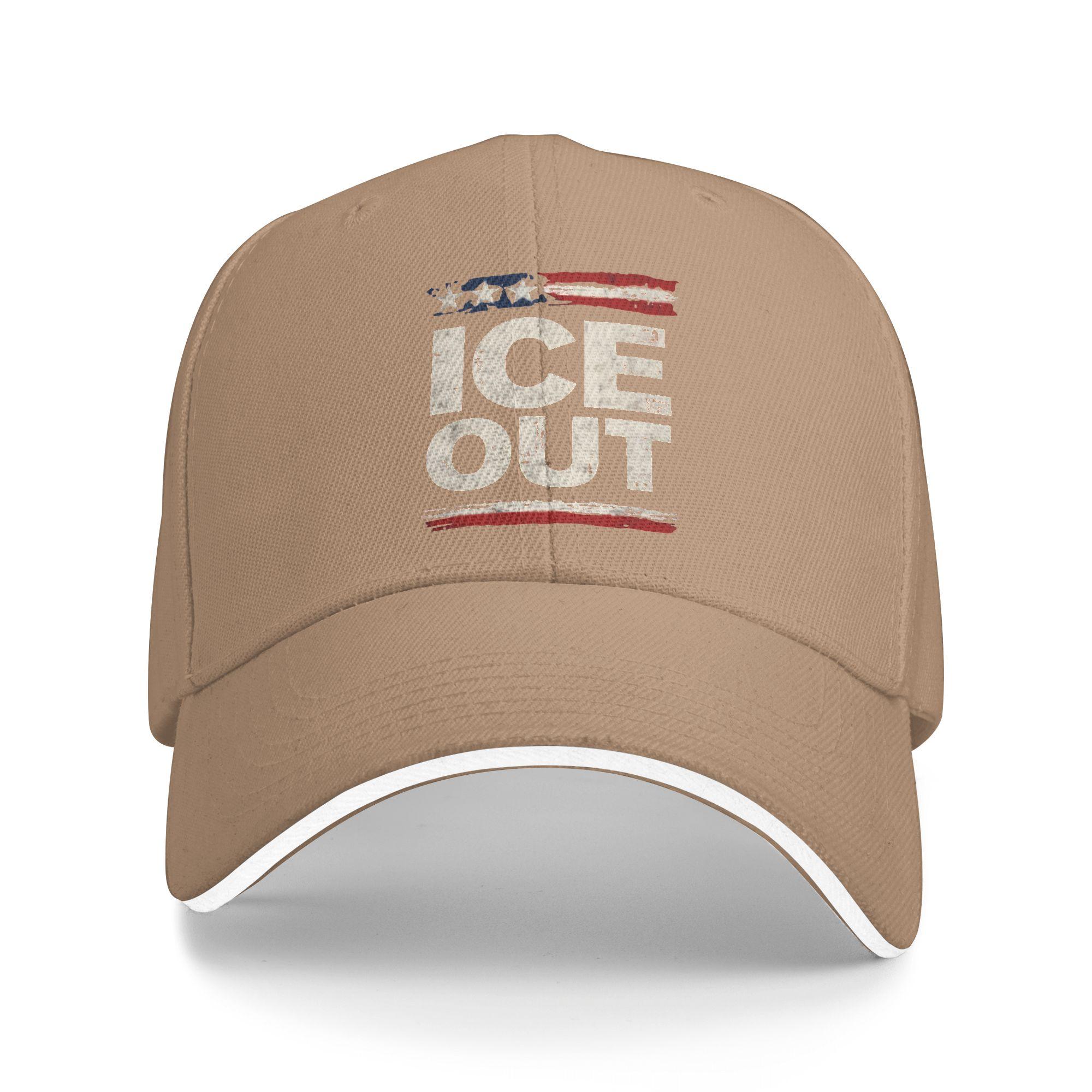 

Retro US Flag Ice Out Baseball Cap Hunting Camping Hot Sale Trucker Hat Men Women y2k Retro Custom DIY Baseball Caps As Picture хаки