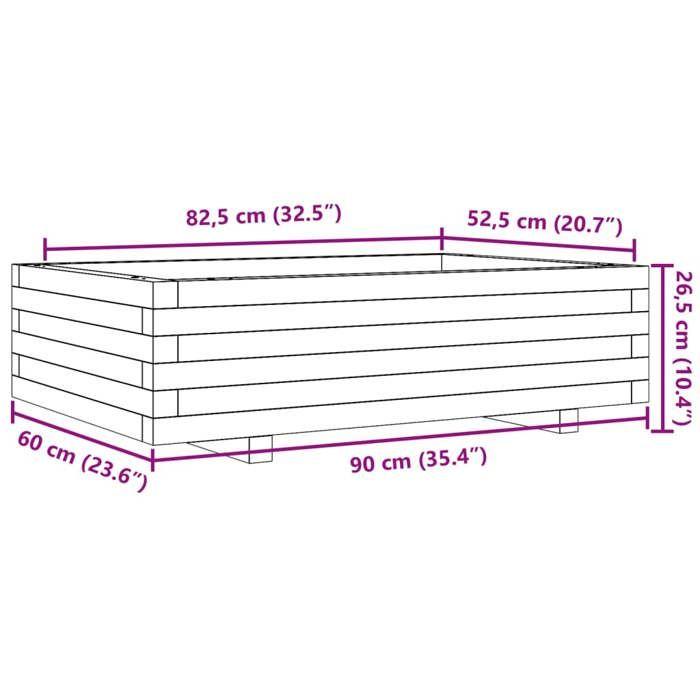 VidaXL Planter 90x60x26.5 Cm Solid Pine Wood, Outdoor Planter, Flower Box, Plant Box, Planter 847343