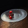 Japanese Style Oval Bubble Glass Plate, Sushi Dessert Fruit Salad Dish, Jewelry & Trinket Storage Tray for Desktop Decoration