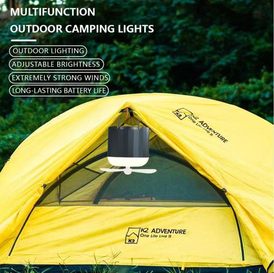 Outdoor Camping Led Lantern With Mosquito Repellent Fan For Tents