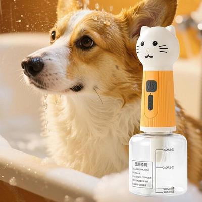 Cat Shape Pet Foaming Machine Automatic Cleaning Cat Soap Dispenser  Paw Spa Care