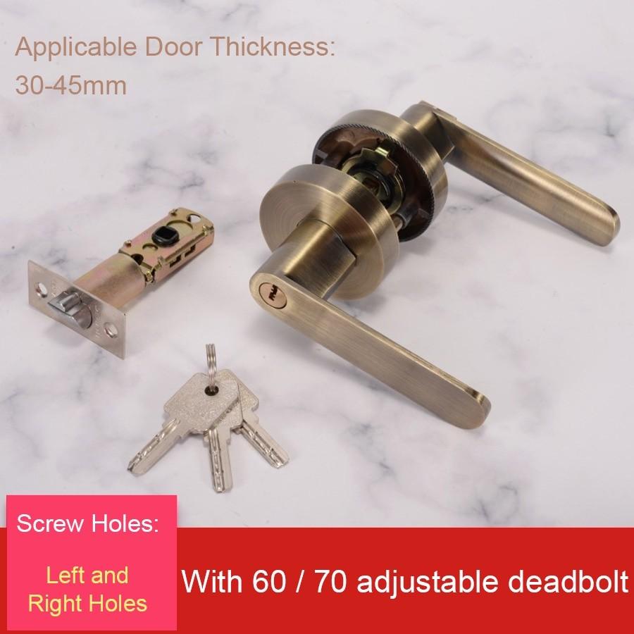 Handle Door Lock Set Room Door Adjustable Solid-state Lock Bedroom Door Lock Tubular Lever Lock Aluminum Alloy Door Lock