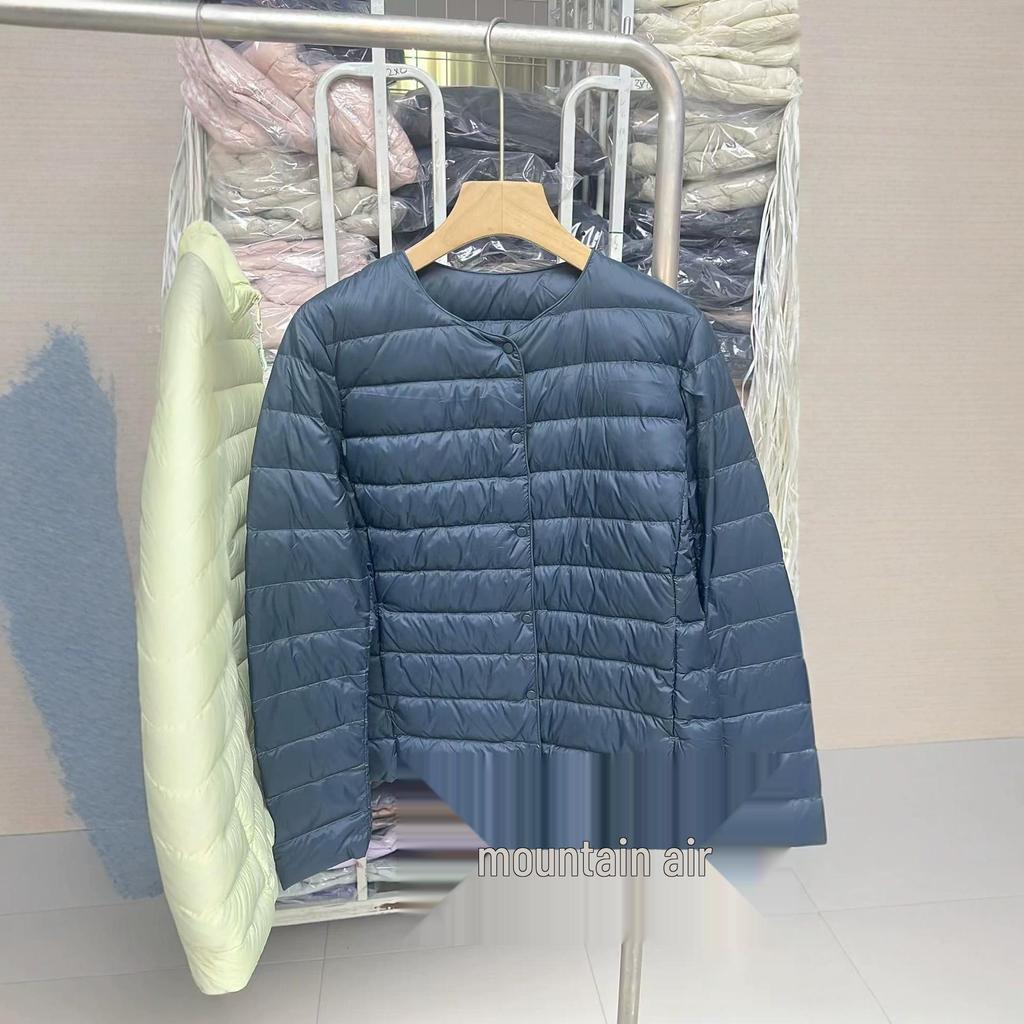 Women's Ultra-Light Convertible Down Jacket - 90% White Duck Down, Round/V-Neck, for Spring, Autumn, Winter