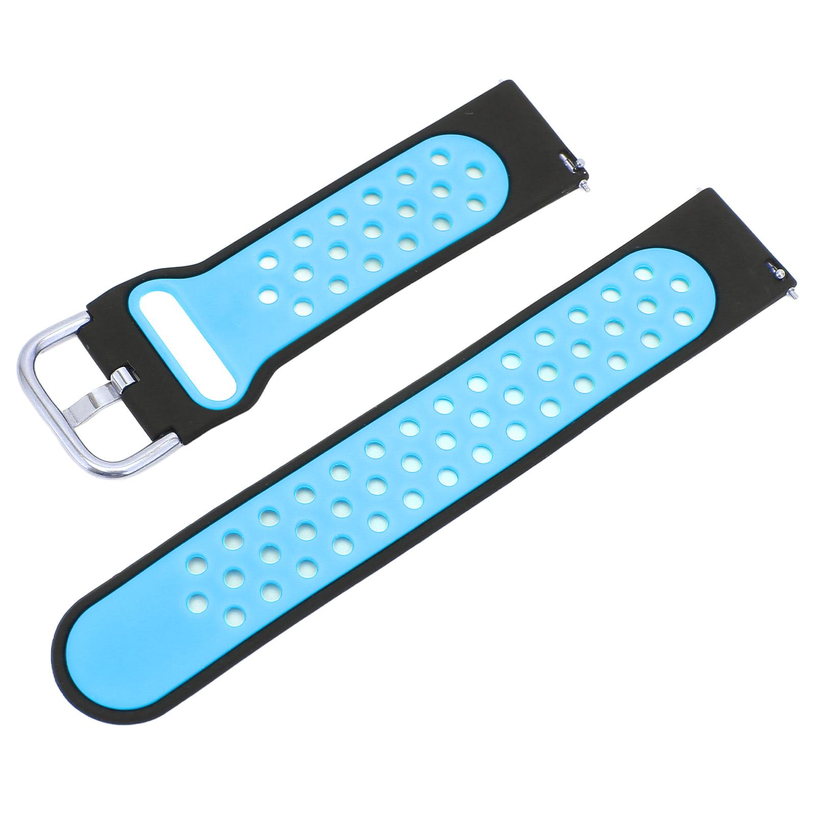 

20mm Soft Silicone Watch Band Strap Wristband Replacement with Air Holes for Amazfit GTS 3 Black Blue