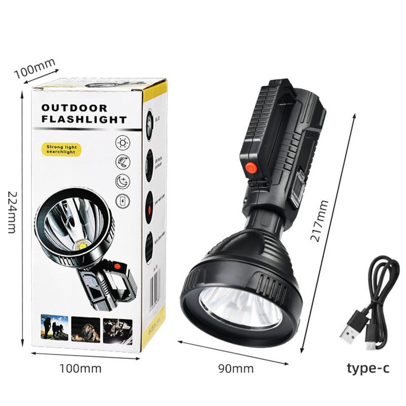 Powerful XHP70 LED Flashlight Searchlight USB Rechargeable Ultra-long Lighting Distance Torches Outdoor Spotlight Lantern