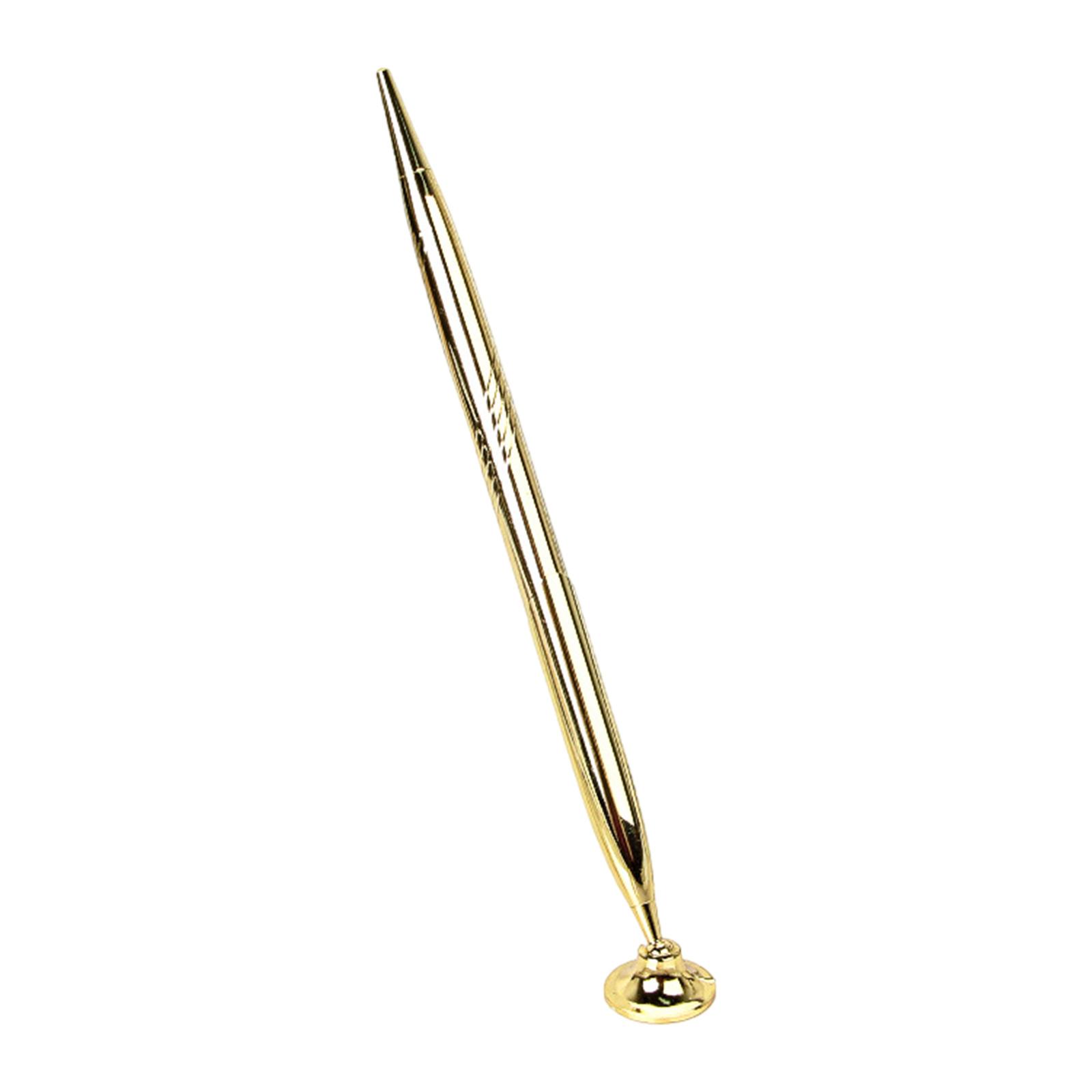 

Шариковая ручка с основанием Ручка для ресепшена Настольная ручка Ручка для обслуживания прилавка Ручка для подписи Офисные принадлежности для банка и отеля золотой