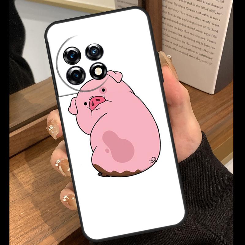 Cute PINK Kawai Pig Case For OnePlus 13T 10T 15R 10R 12R 13R 13 12 11 9 10 Pro Nord CE 5 2 3 4 Lite N20 N30 Cover