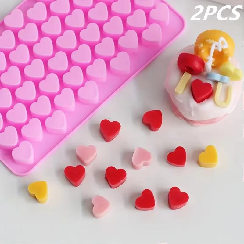 Mini Heart Shape Food-grade Silicone Molds Cute Silicone 55 Grids Heart for Party Wedding Jelly Baking Decorating Tools