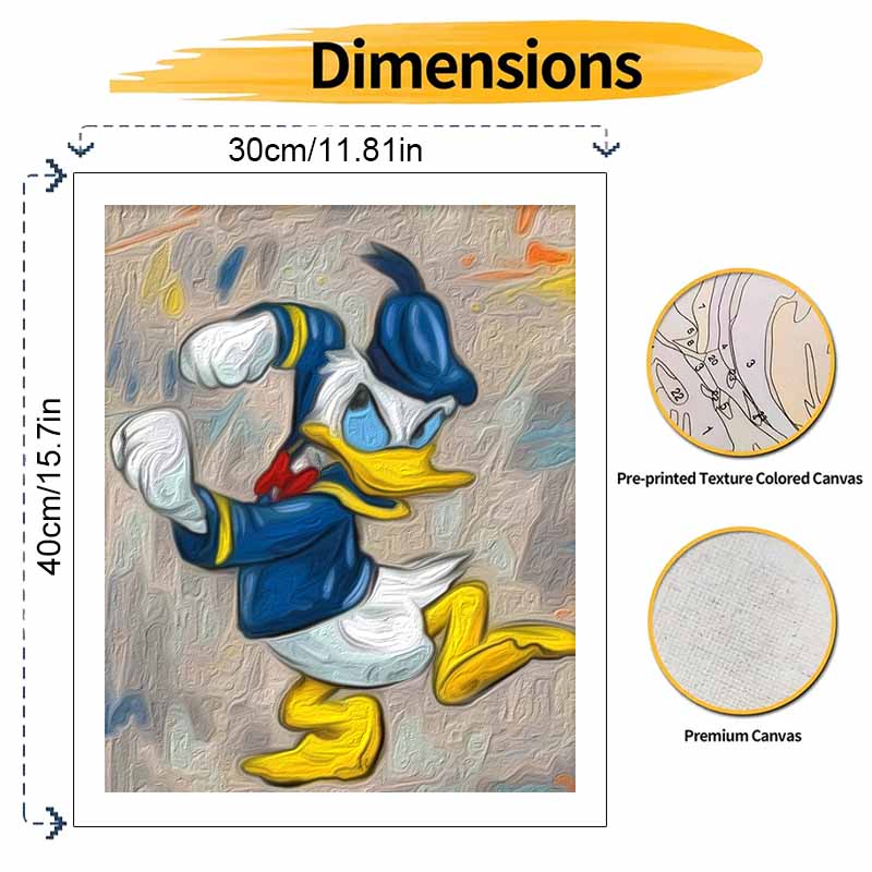 Disney Oil Painting Art Painting Set Donald Duck Home Wall Decor Handmade Gift Art