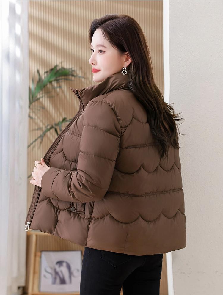 Short Down Jacket Women's Winter Vertical Collar Solid Color Jacket Warm Coat