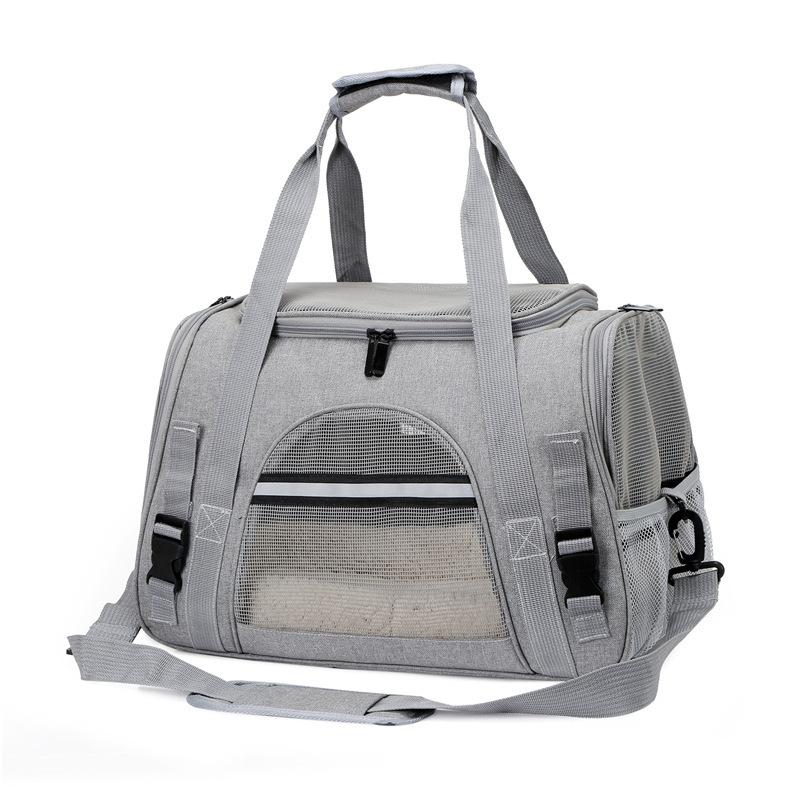Portable Pet Travel Bag Dog Bag Mesh Dog Carrier Bag with Thick Cotton Cushion Pet Aviation Backpack Anti-suffocation Outdoor