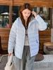 Rib down jacket women's autumn and winter new popular hooded light and thin short trendy fashion loose coat